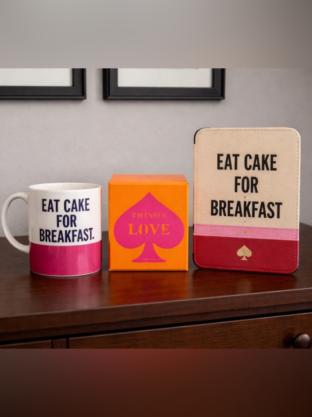 Kate Spade Eat Cake for Breakfast Mug NIB + Matching iPad Mini Case Set